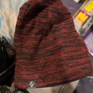 Trendy Red and Black Knit Beanie